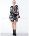 Pixie Market Black Floral Bell Sleeve Dress